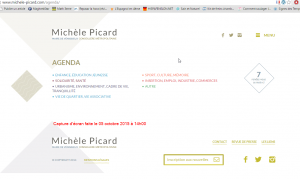 Capture ecran site Michele Picard_agenda