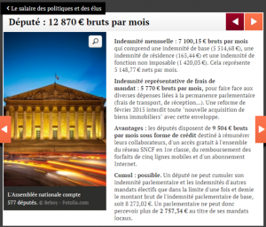- Député _ 12 870 € bruts par mois
