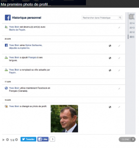 Le député tente de poster sur Facebook