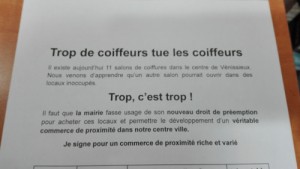 Pétition contre venue d'un coiffeur
