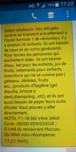 SMS Refugiés syriens