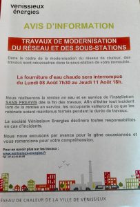 coupure eau chaude 2016