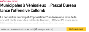 Dureau lance l'offensive Collomb